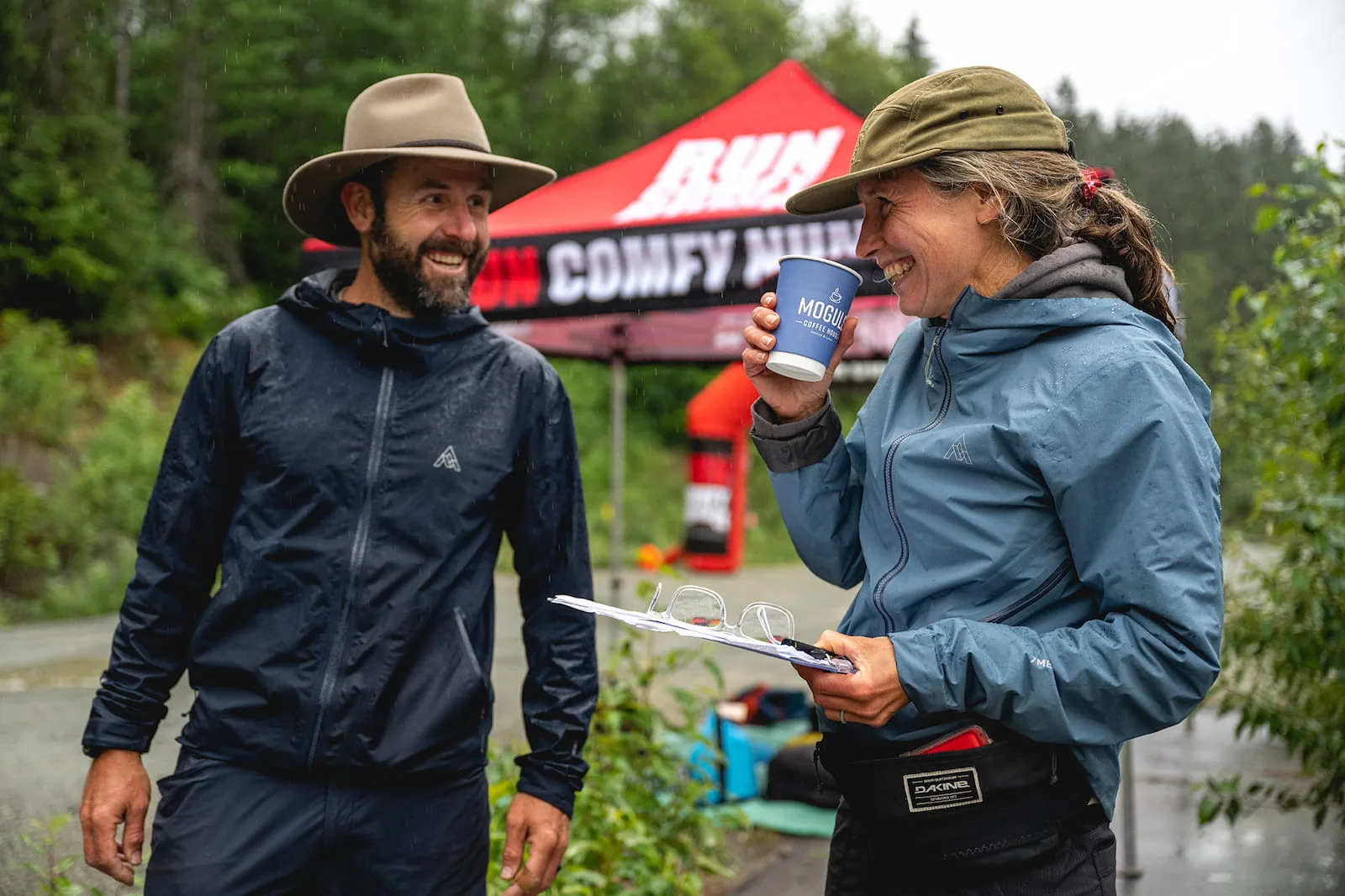 Kristian and Charlotte working at Run Comfy Numb