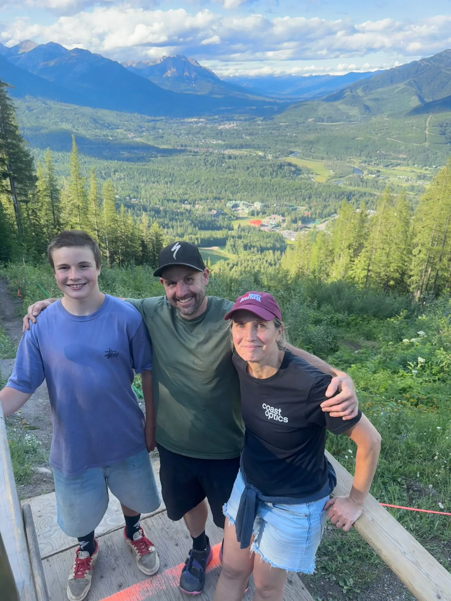 Kristian, Charlotte and Mack together during a race trip