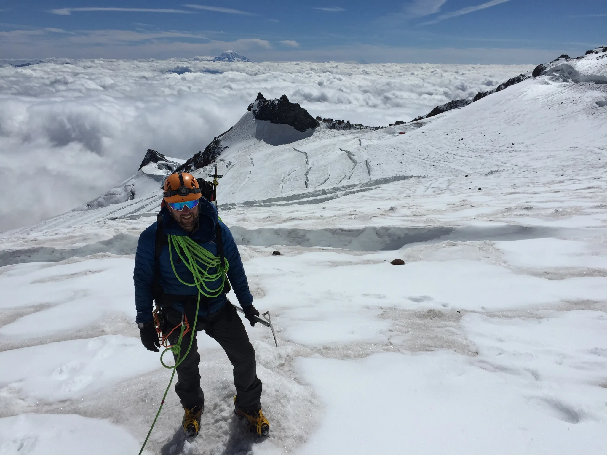 Kristian climbing Mt Rainier